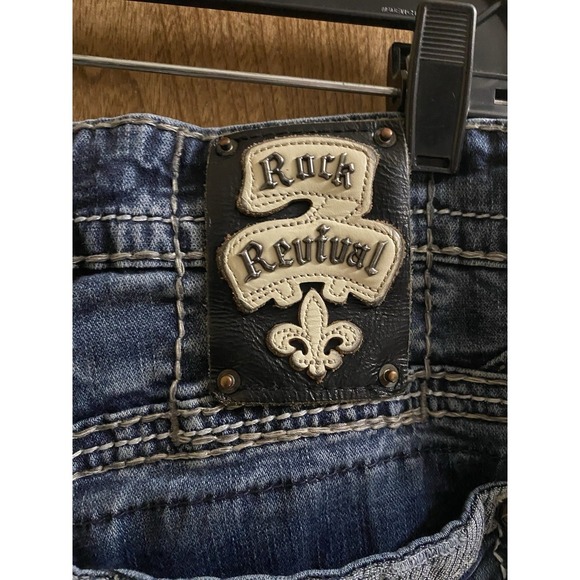 Rock Revival Jeans Mens Navid Straight 36 Blue Denim Distressed Vintage Y2K - Picture 6 of 13